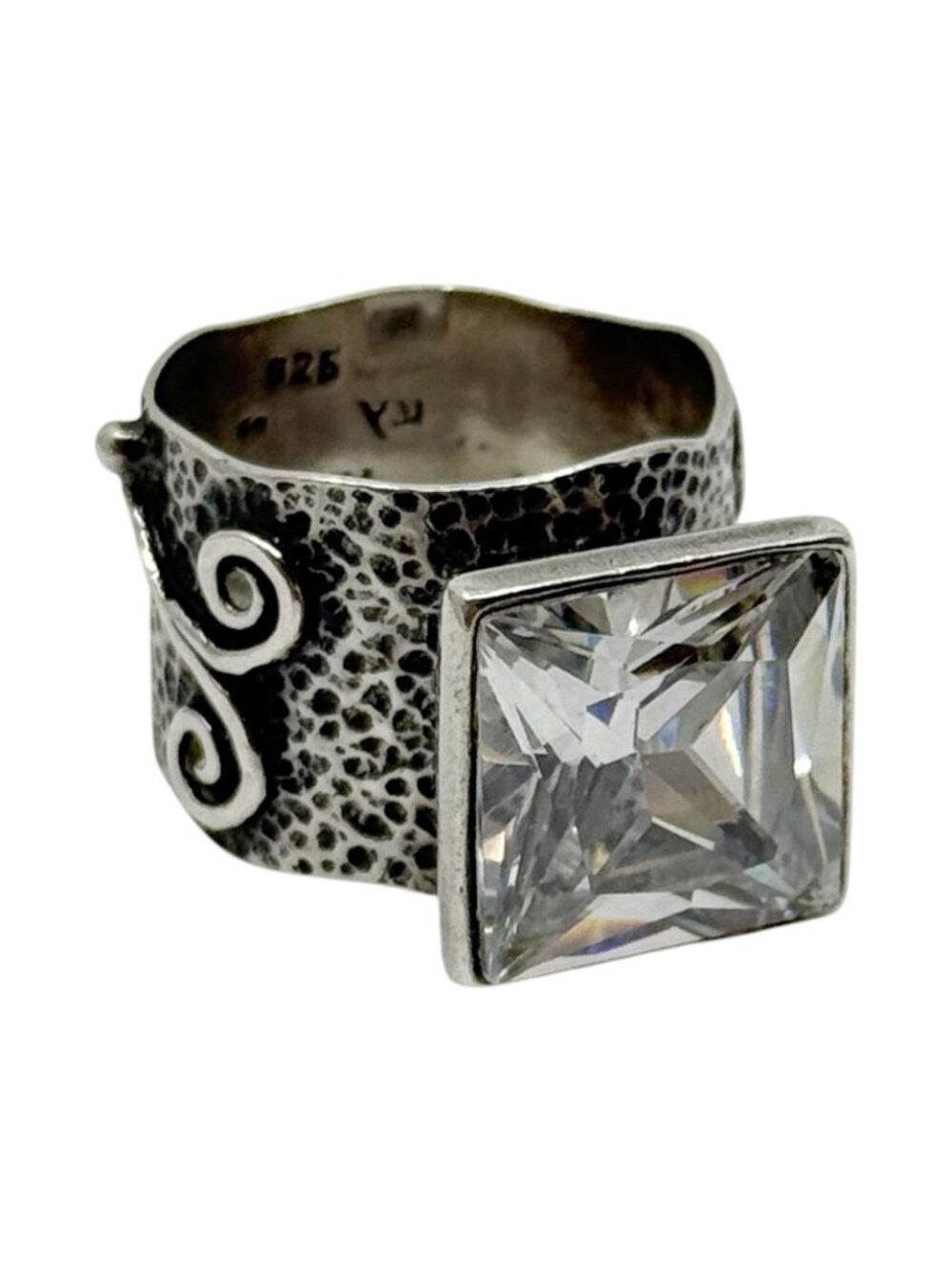 Golan Goldex 925 Sterling Silver princess cut cubic zirconia ring - GM1250